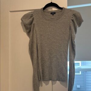 Splendid Gray Ribbed Sweater with princess sleeves